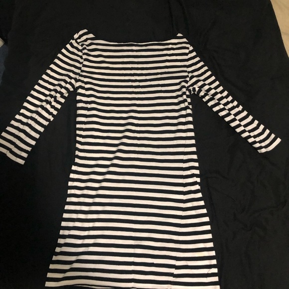Couture Stripped Tunic/Long Top 3/4 Sleeve B/W Stripes LIKE NEW​ - Picture 2 of 5